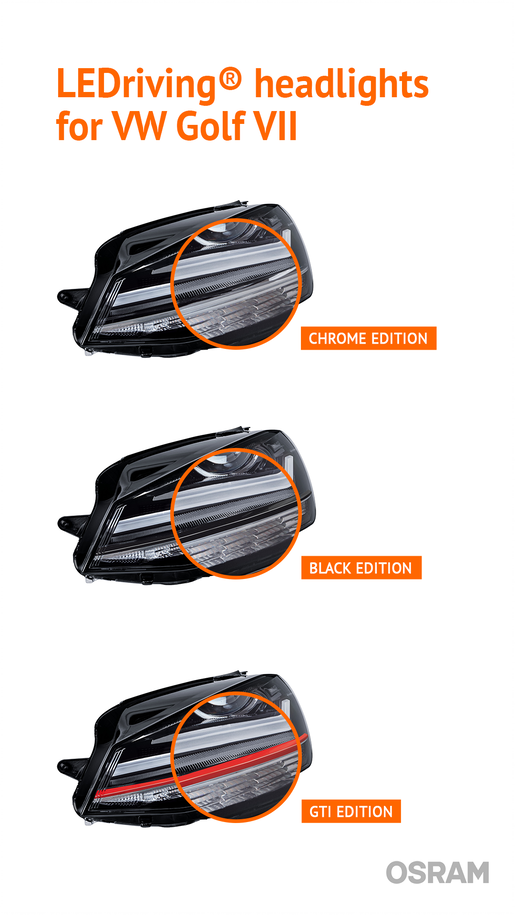 Osram Ledriving Full Led Headlights For Vw Golf Xenon Gti Edition